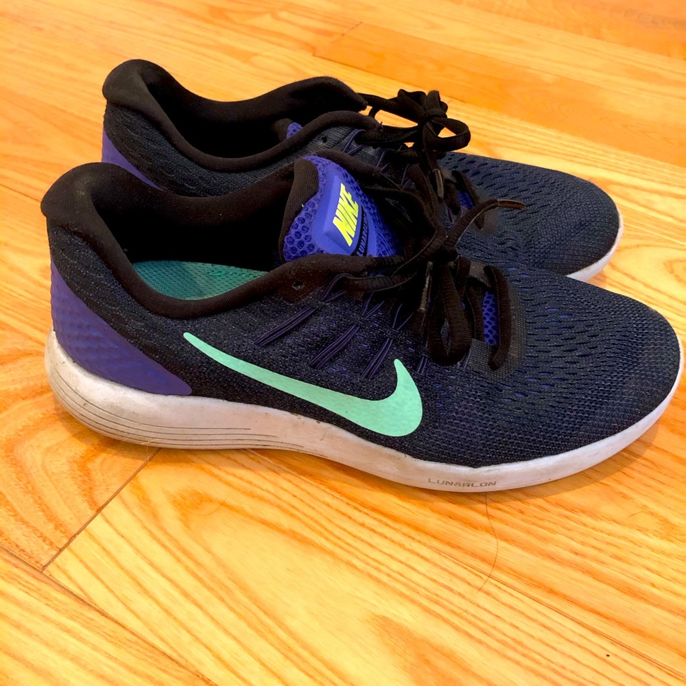 Nike Lunarglide 8 Running Shoe - Black/Purple/Mint
